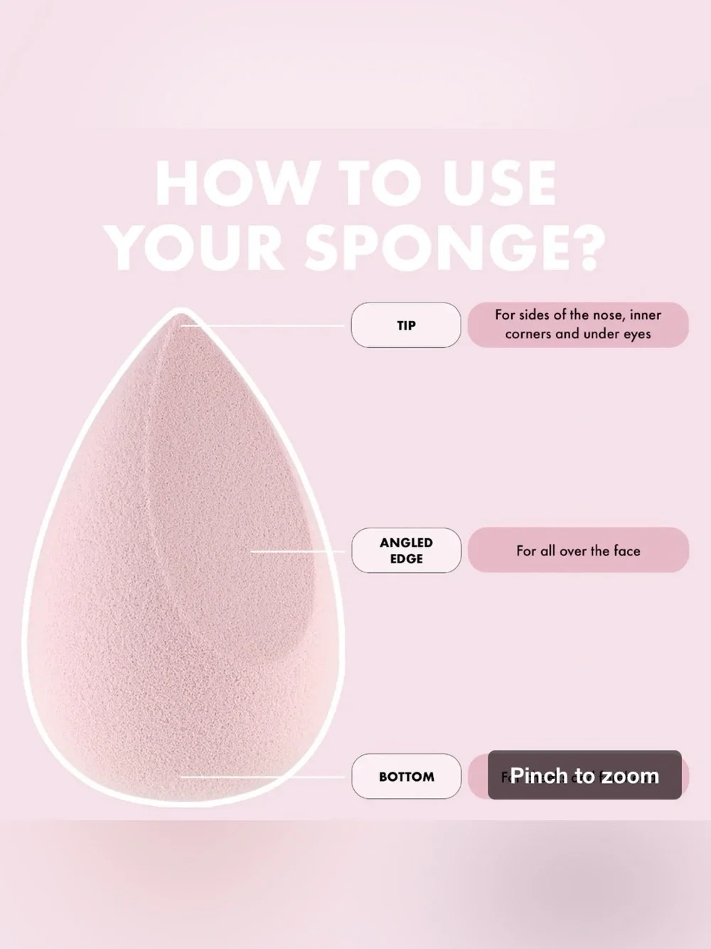 Sephora Pink Angled Makeup Sponge Teardrop Blender